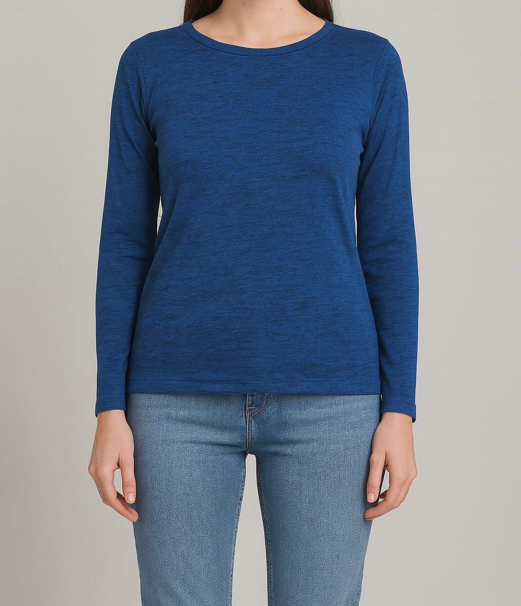 Classic Blue Long Sleeve Cotton Tee