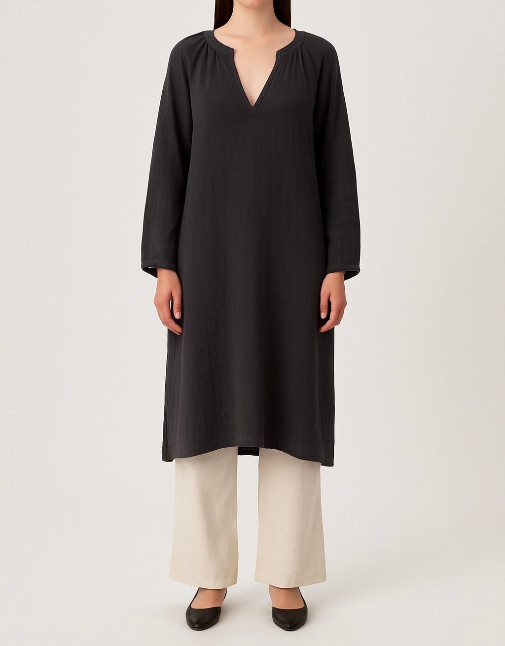 Elegant Black Long Shirt