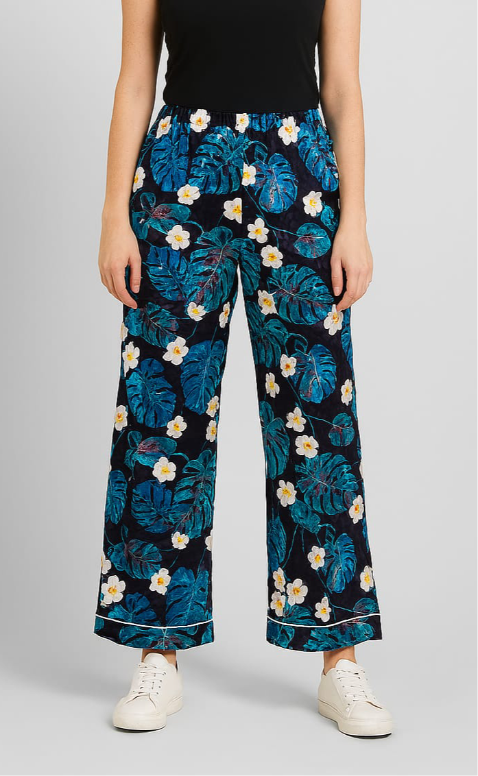 Turq Floral valvet lower