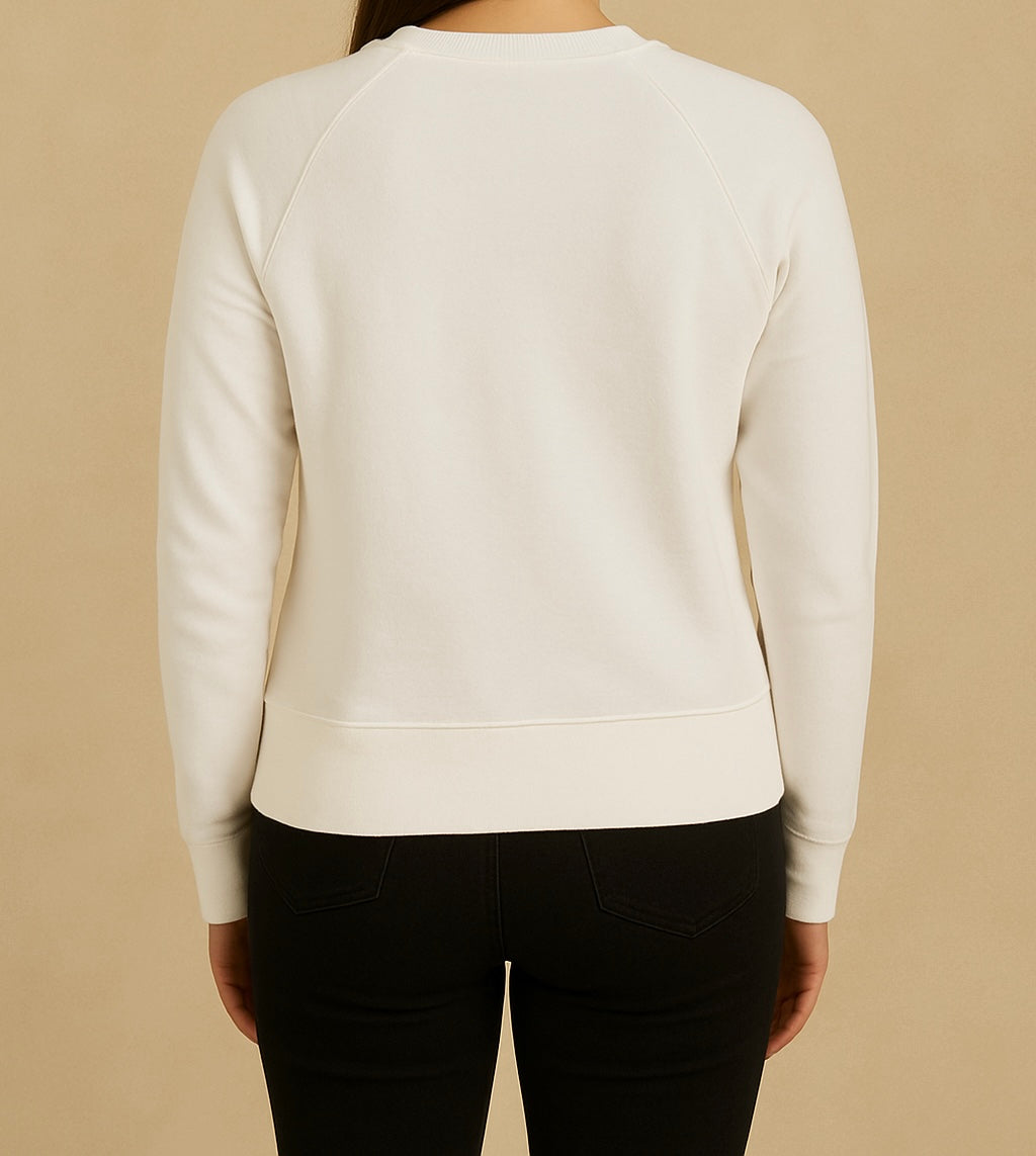 Women's White Crewneck Sweatshirt