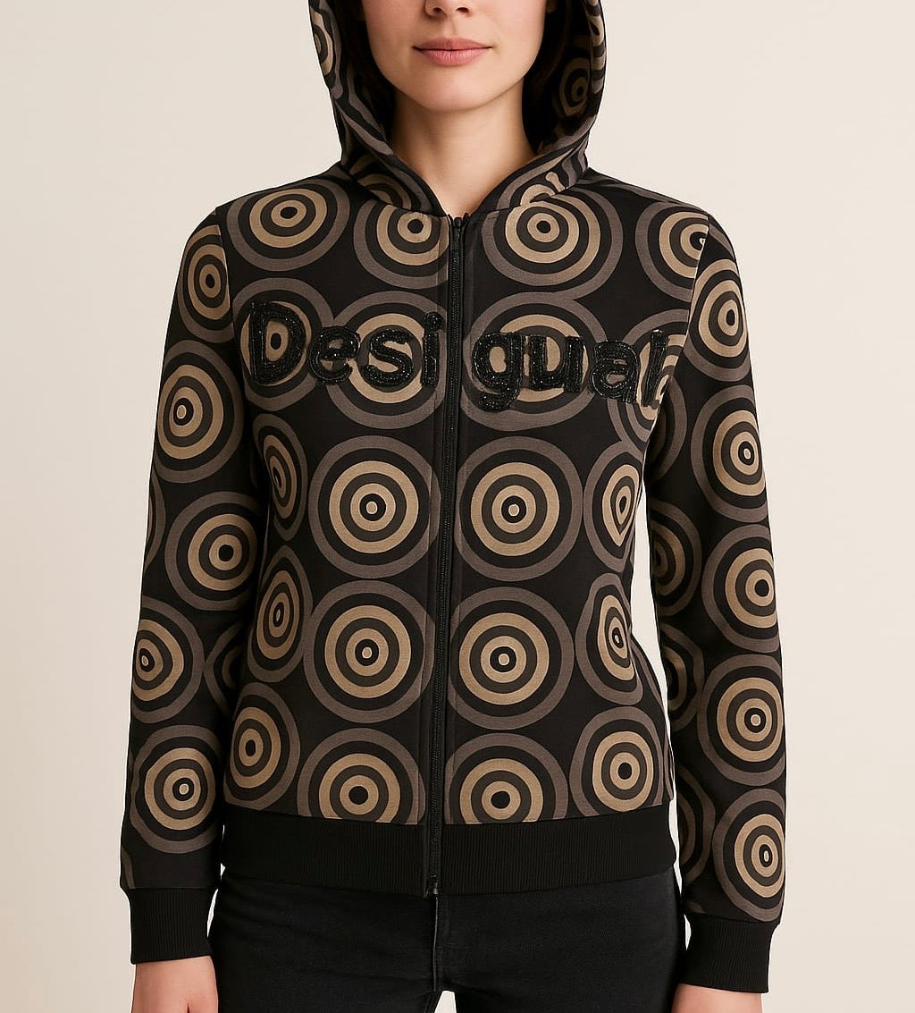 Girls' Printed Zip-Up Hoodie