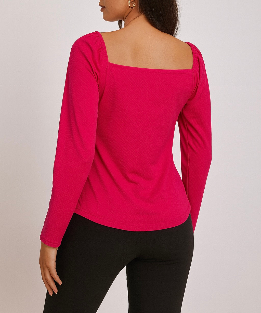 Long Sleeve V-Neck Casual Top