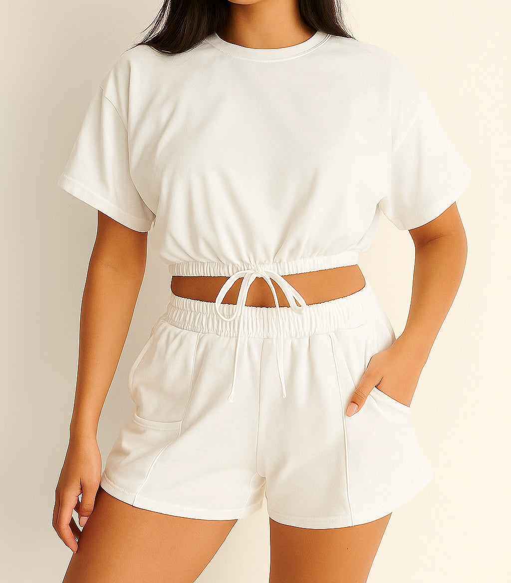 Drawstring Two-Piece Lounge Set