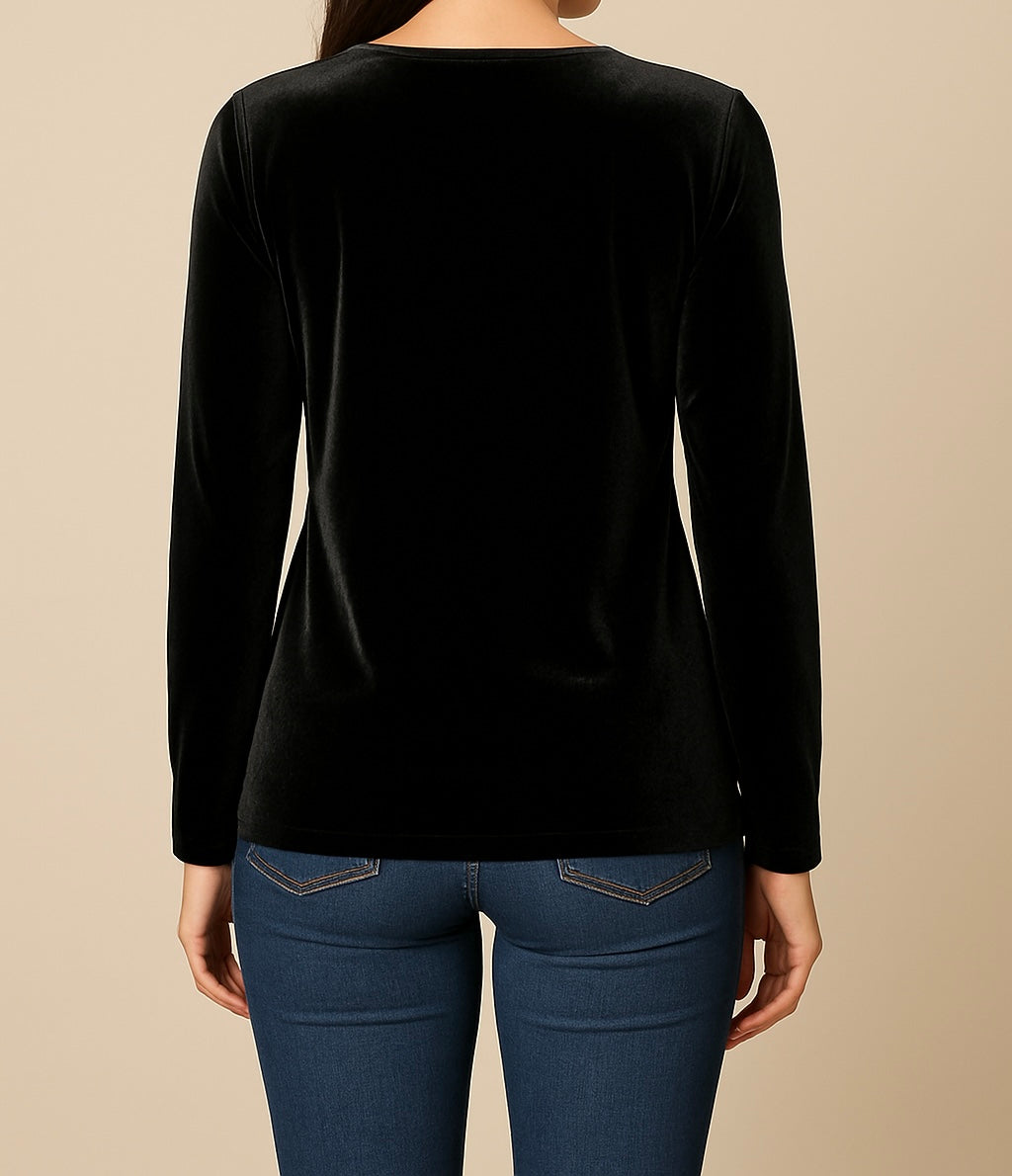 Lux Velvet Long Sleeve Top