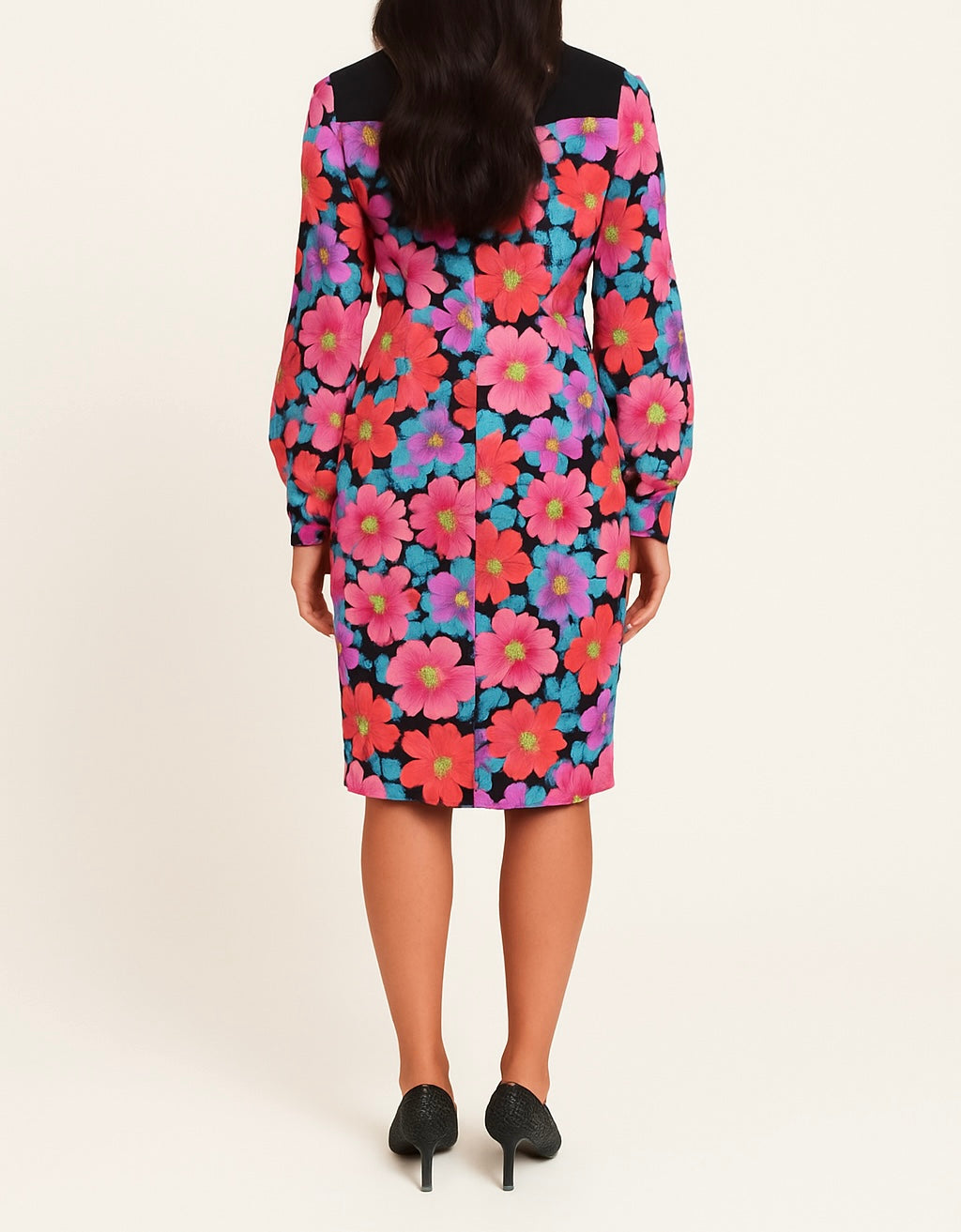 Vibrant Floral Button-Front Dress