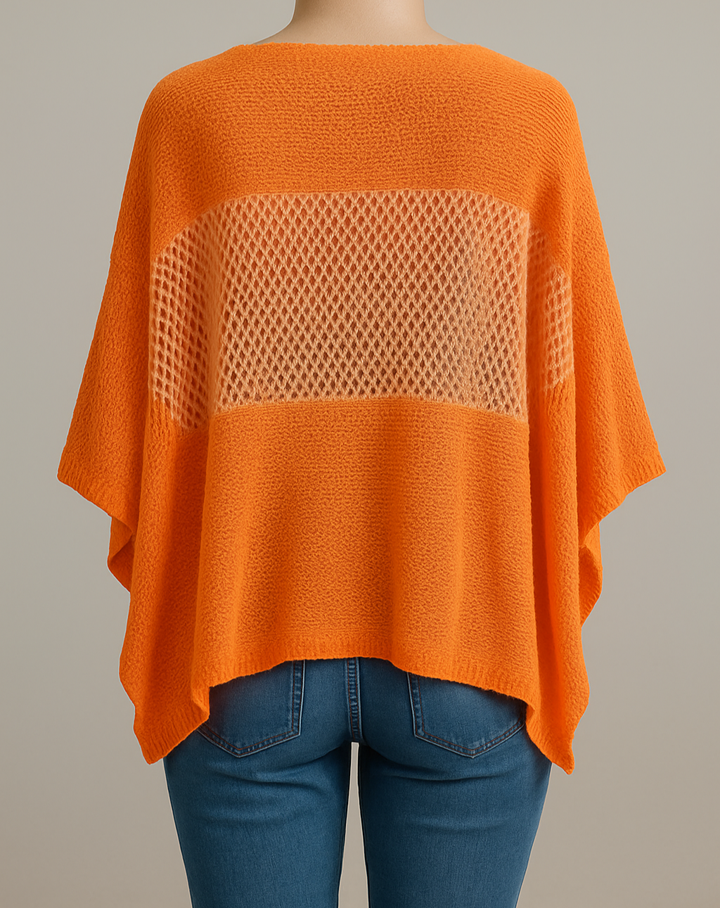 Bright Orange Knitted Oversized Tunic