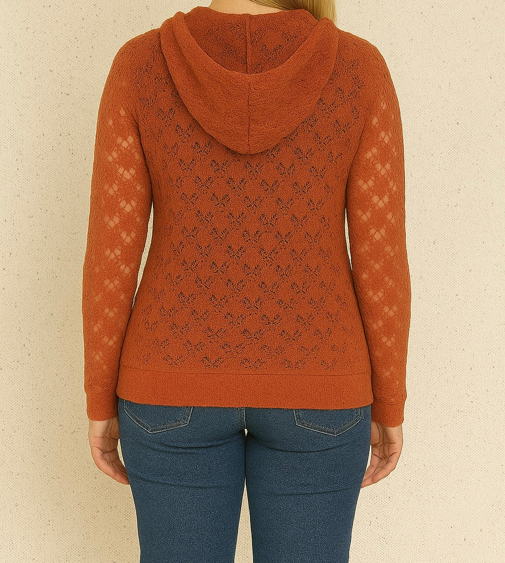 Women's Rust-colored Zip-Up Jacket