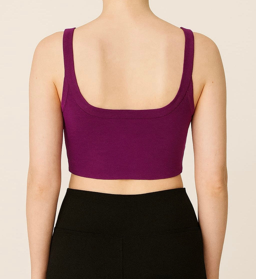 Violet Ribbed Crop Tank