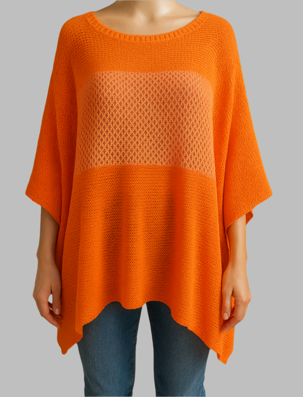 Bright Orange Knitted Oversized Tunic