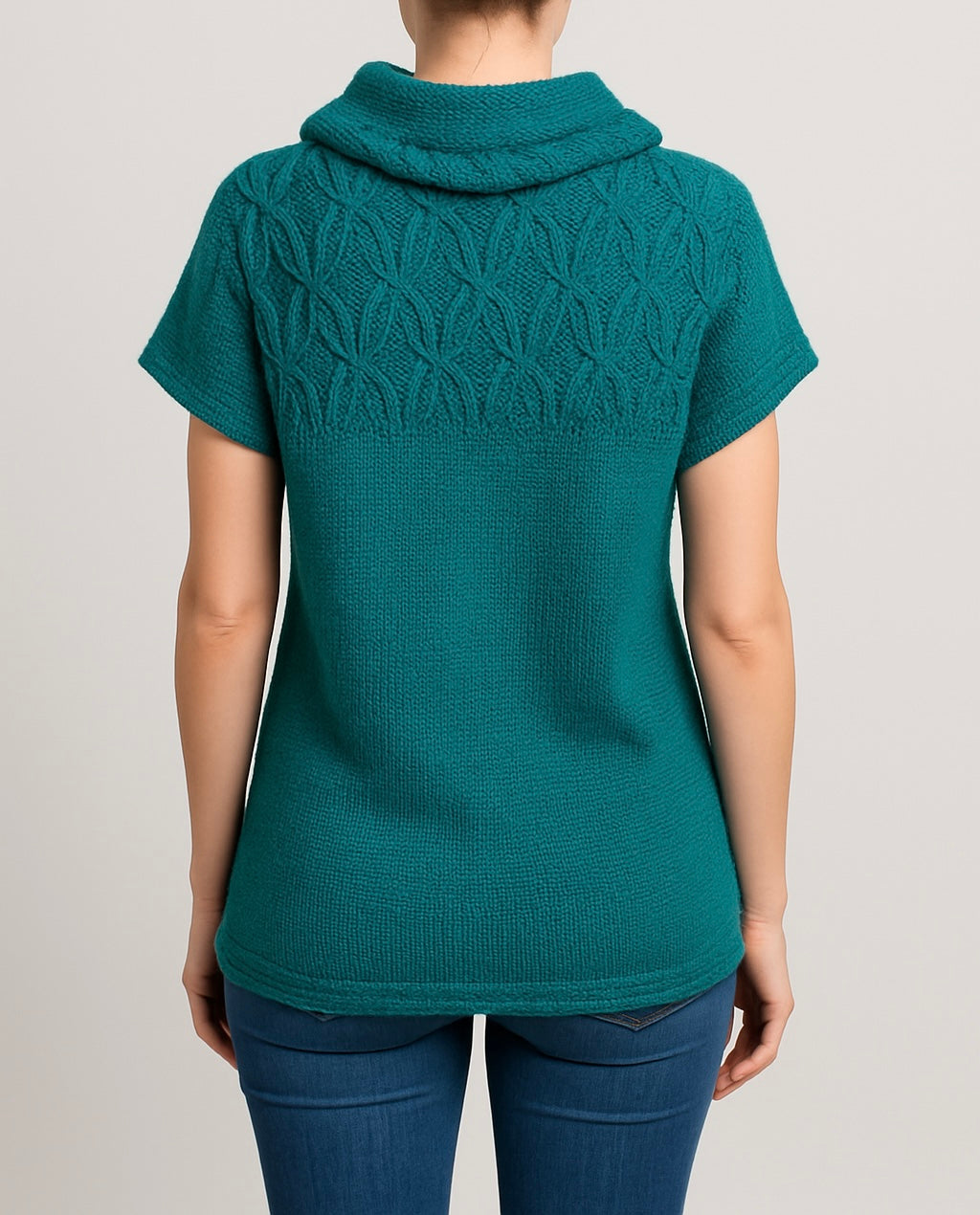 Teal Cable-Knit Sweater
