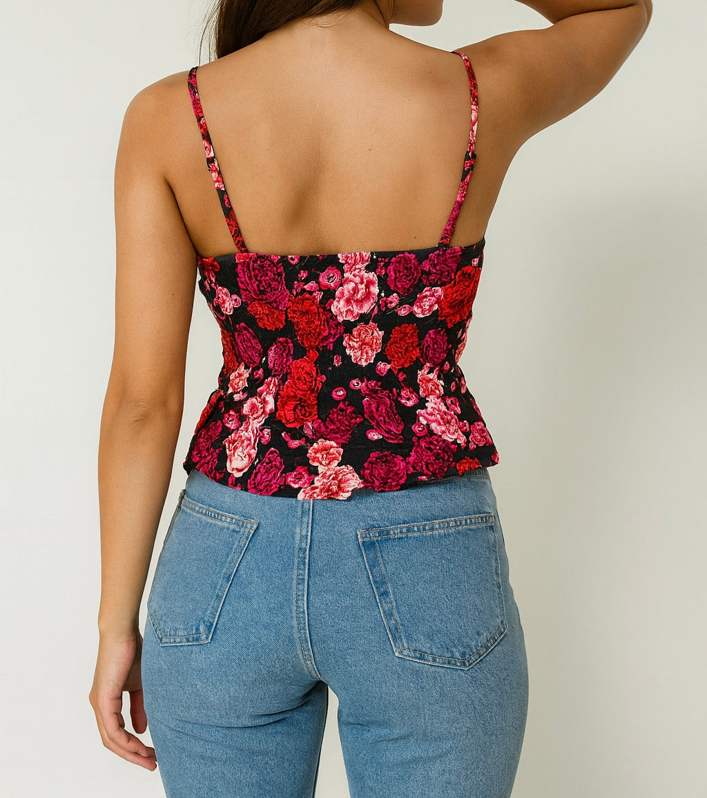 Floral Smocked Peplum Top