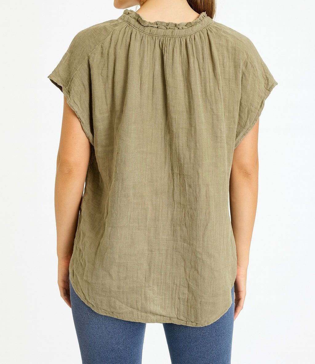 V-Neck Relaxed Fit Blouse