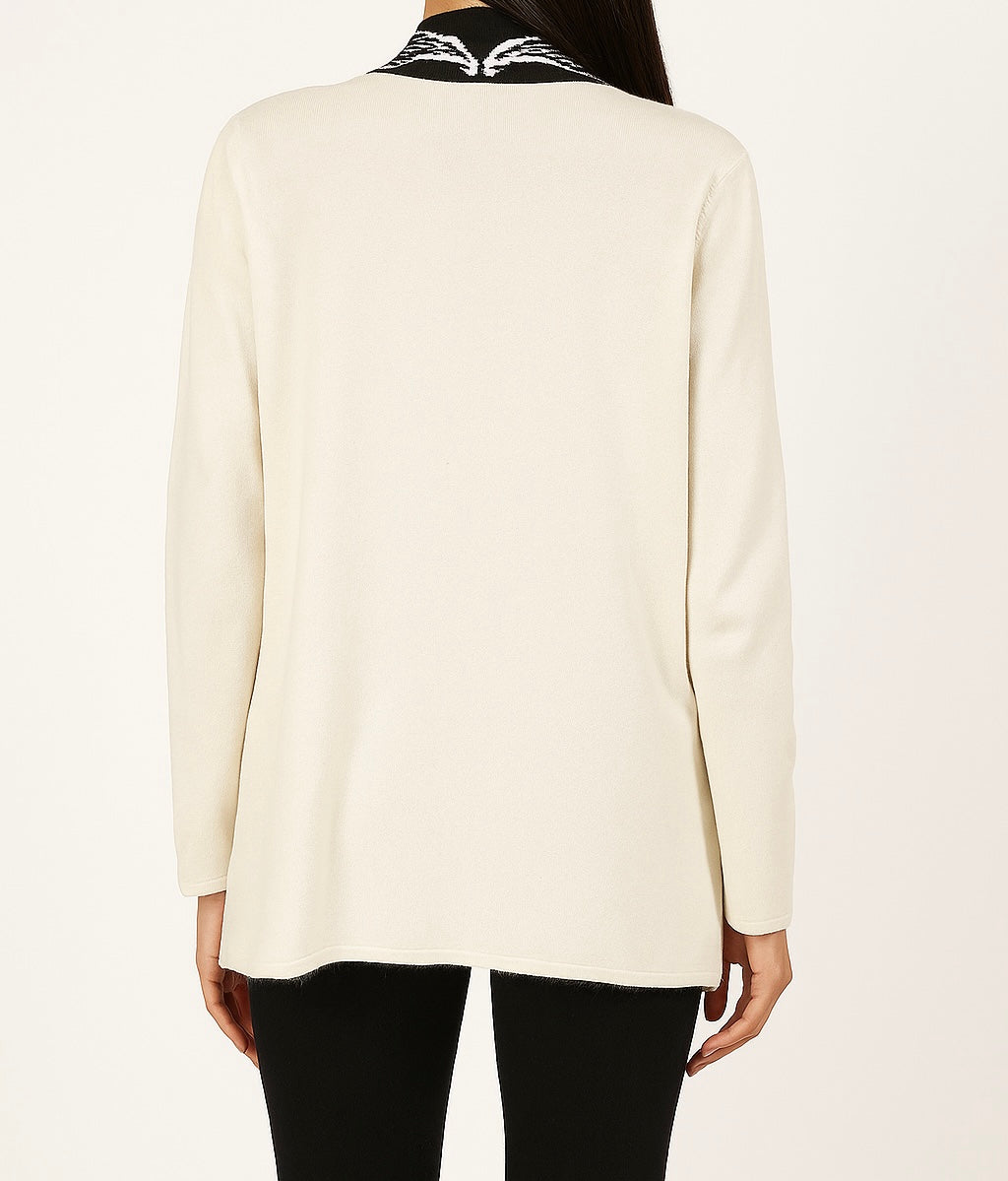 Women's Black and White Cardigan