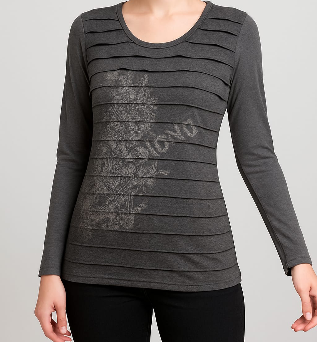 Shadow Bloom Pleated Top