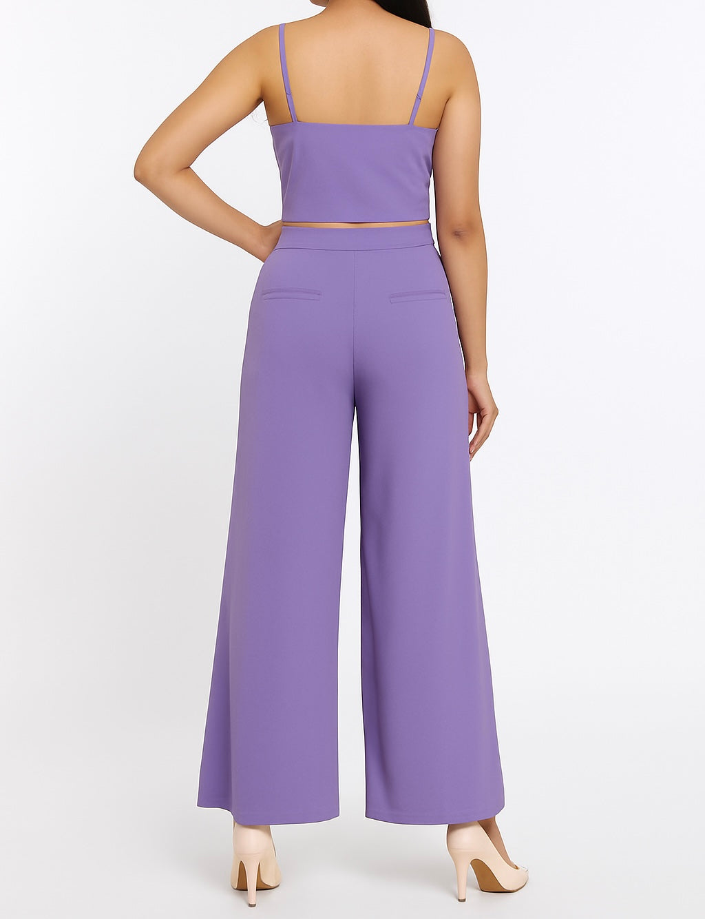 Lavender Two-Piece Wide-Leg Set