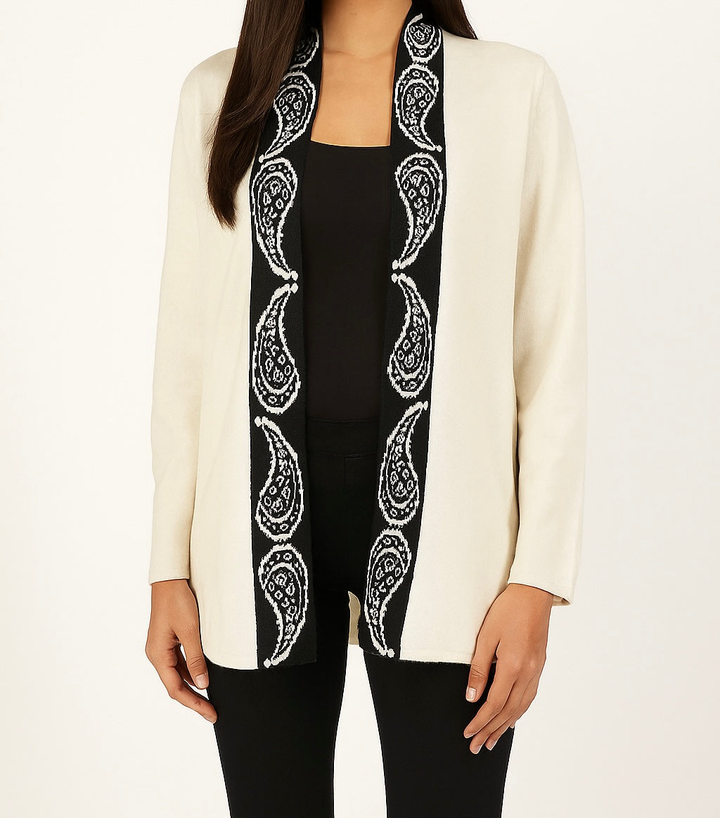 Women's Black and White Cardigan