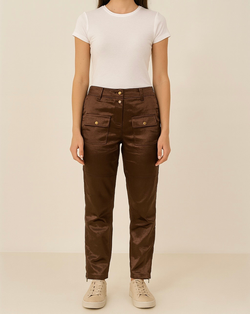 Shimmer Brown Utility Pants