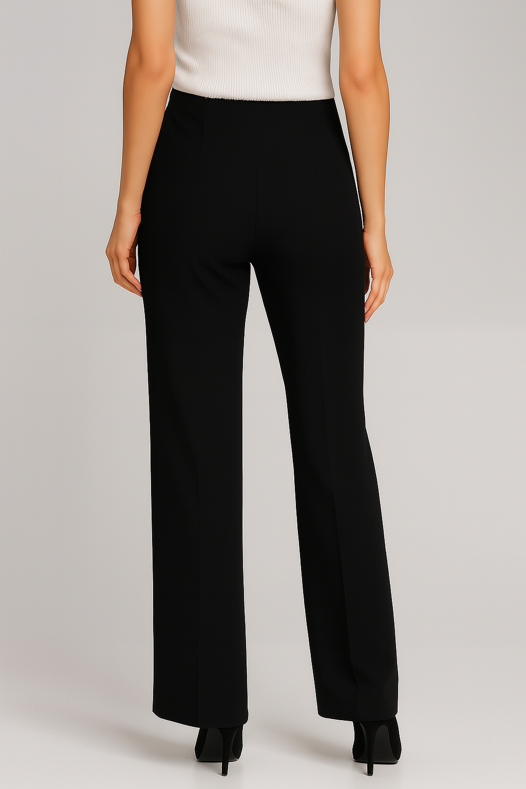 High-Waisted Straight-Leg Trousers