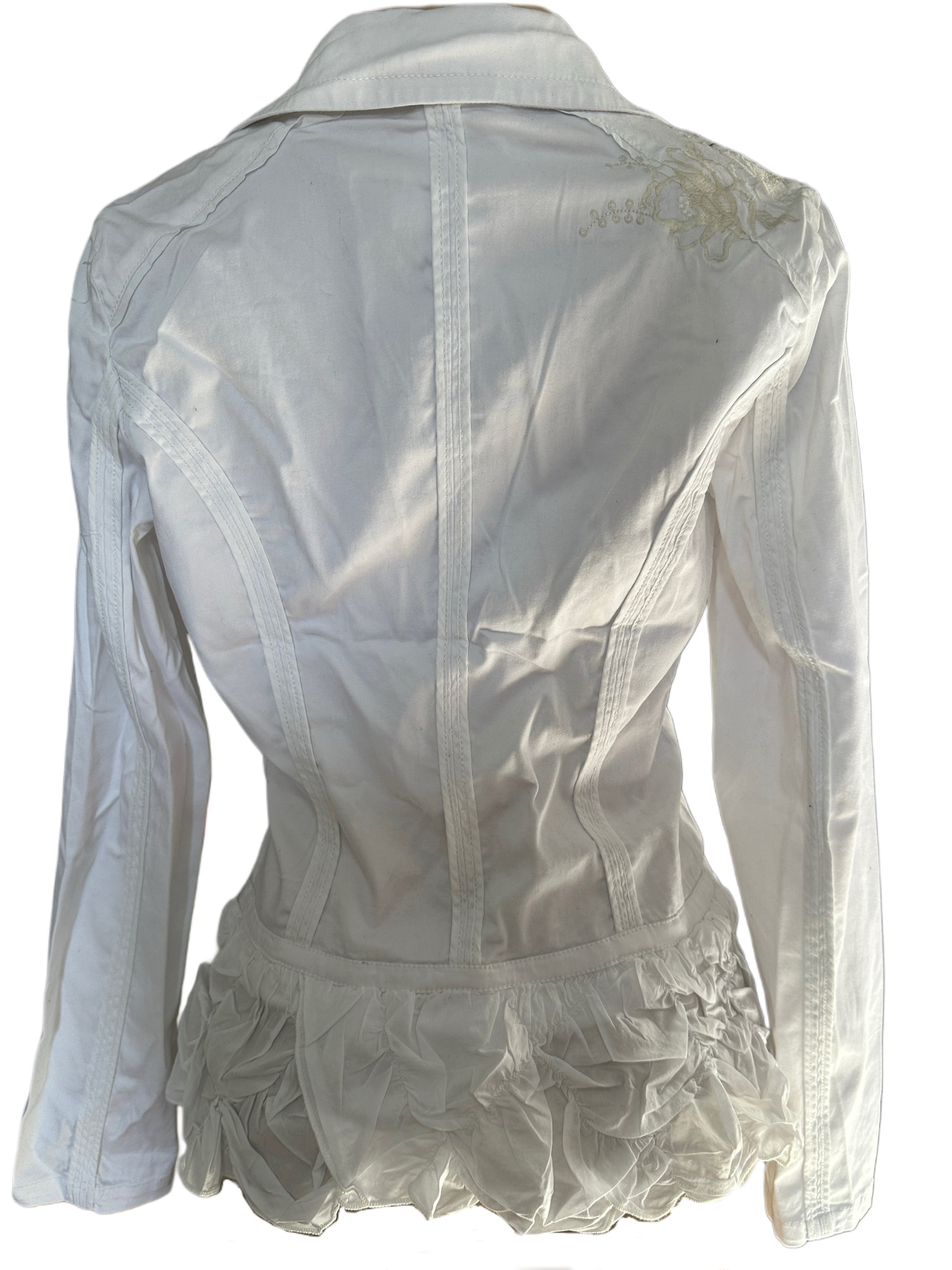 Ladies White Embroidered Blazer
