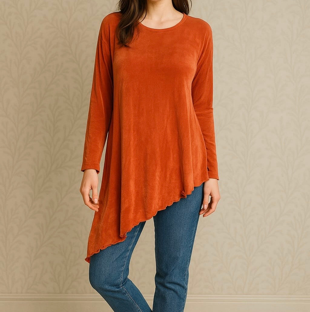 Asymmetrical Hem Tunic Top