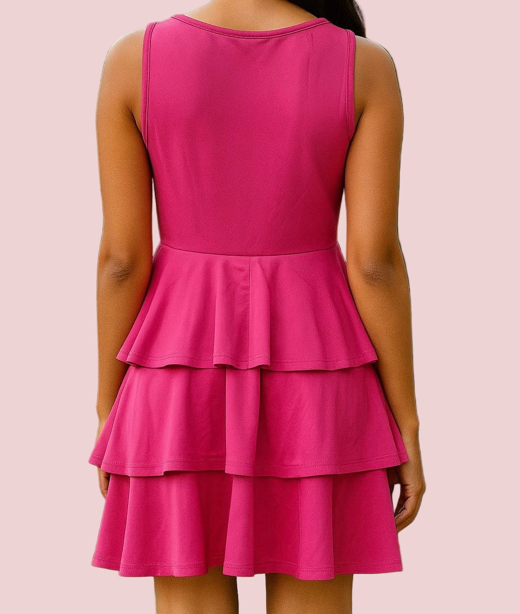 Tiered V-Neck Sleeveless Dress