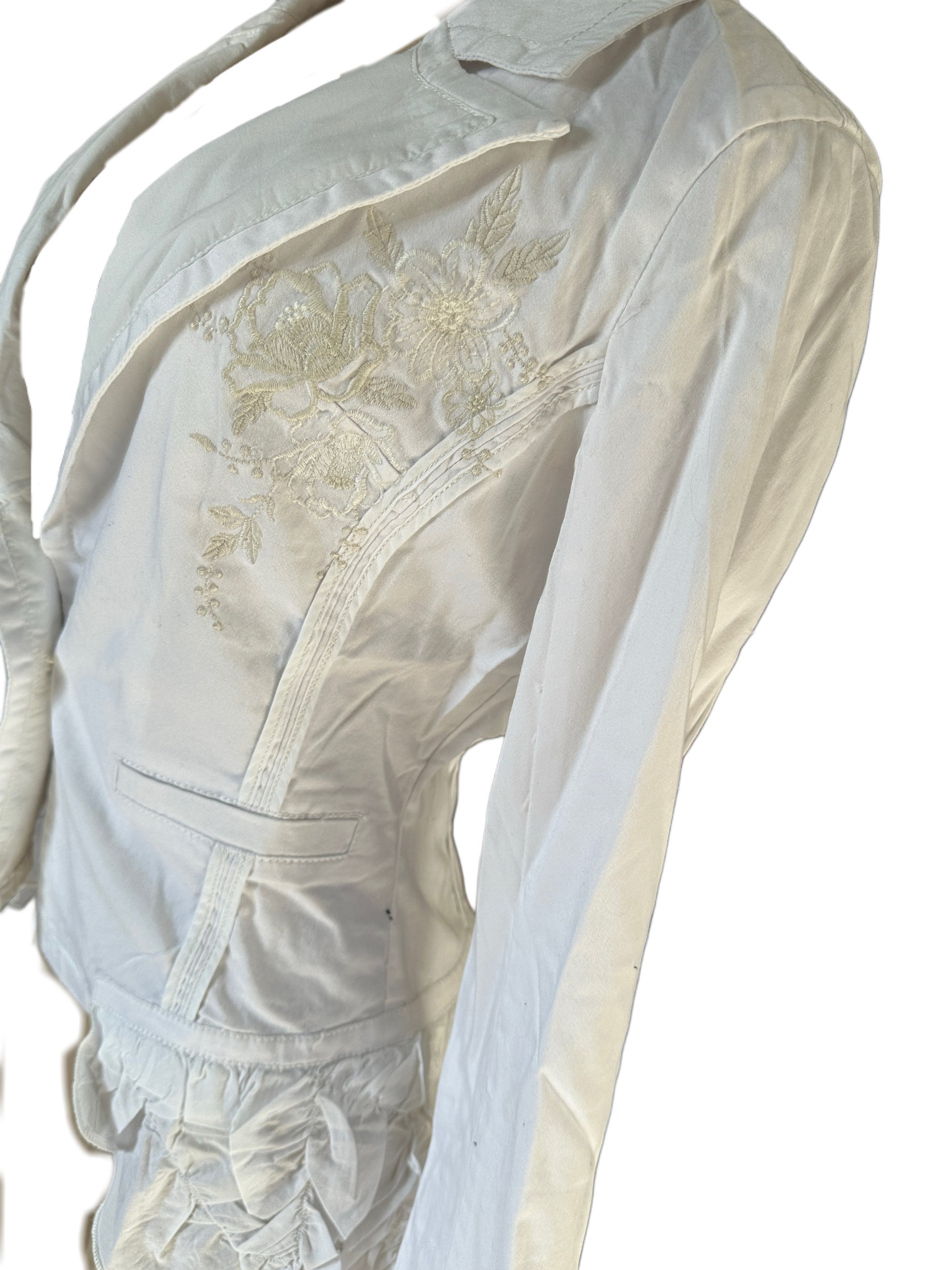 Ladies White Embroidered Blazer