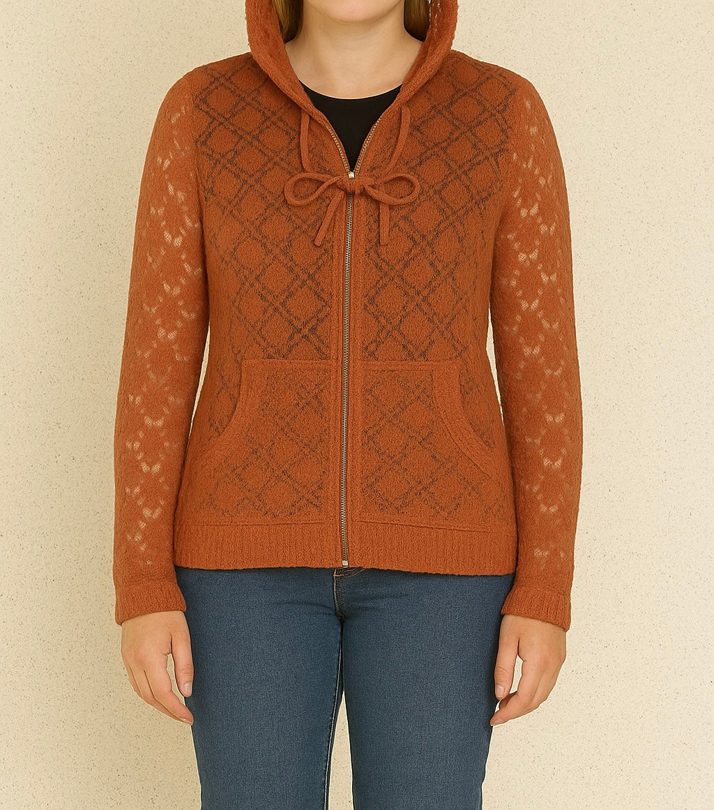Women's Rust-colored Zip-Up Jacket