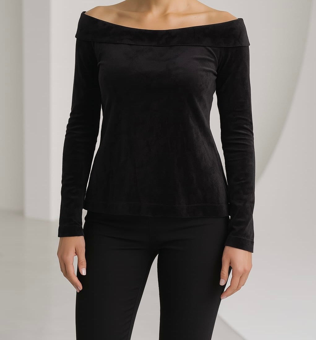 Off-the-Shoulder Velvet Top