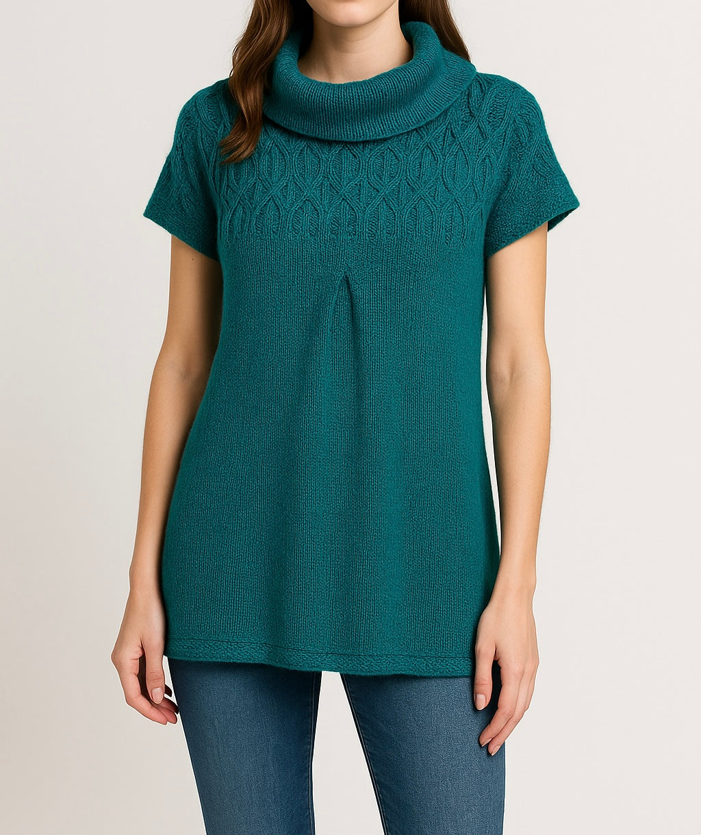 Teal Cable-Knit Sweater