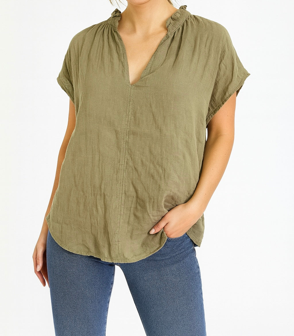 V-Neck Relaxed Fit Blouse