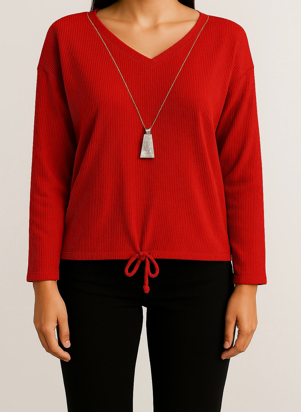 Elegant Top with Attached Necklace