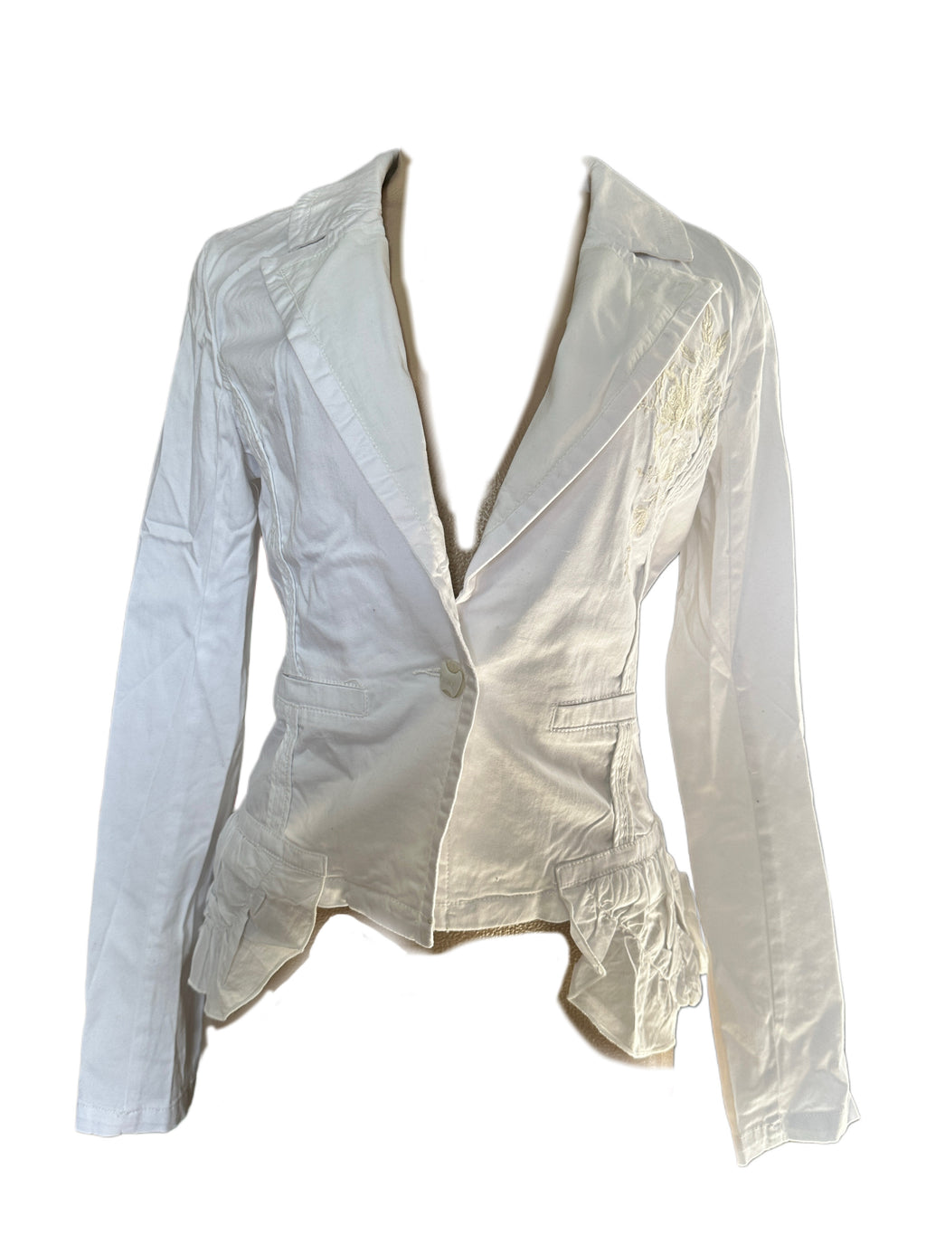 Ladies White Embroidered Blazer