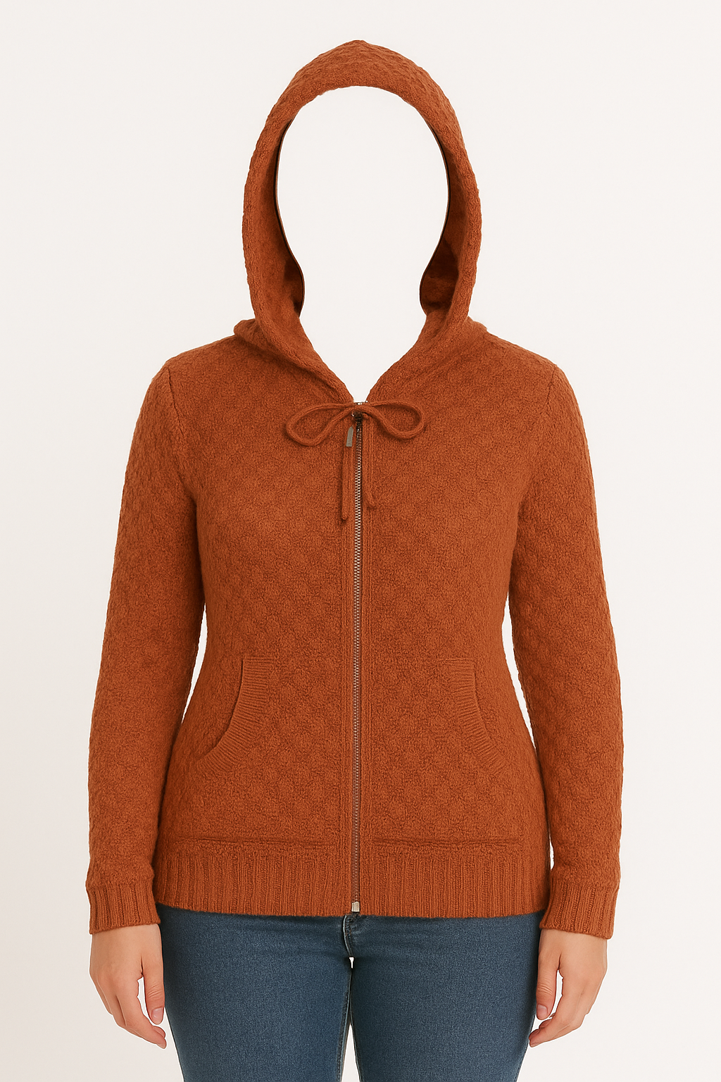 Women's Rust-colored Zip-Up Jacket
