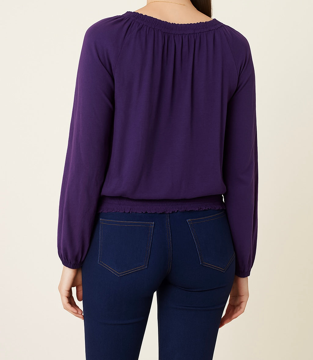 Embroidered Long Sleeve Top