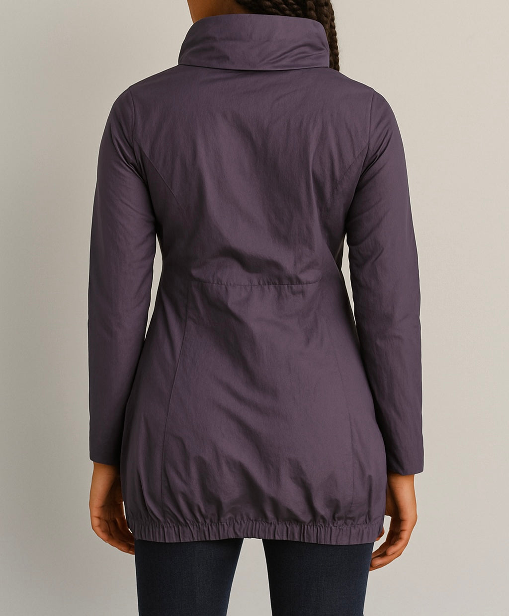 Women Navy Zip-Front Anorak Jacket