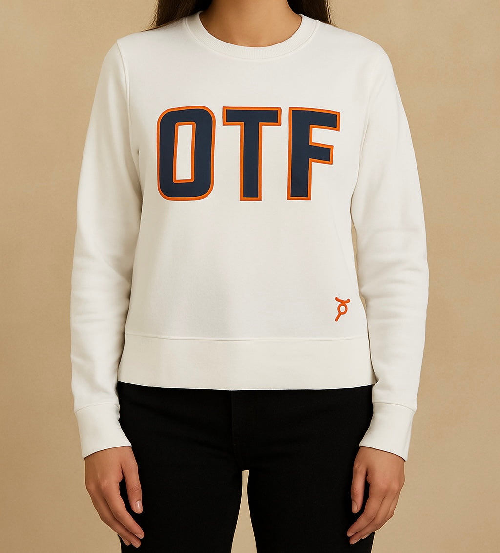 Women's White Crewneck Sweatshirt