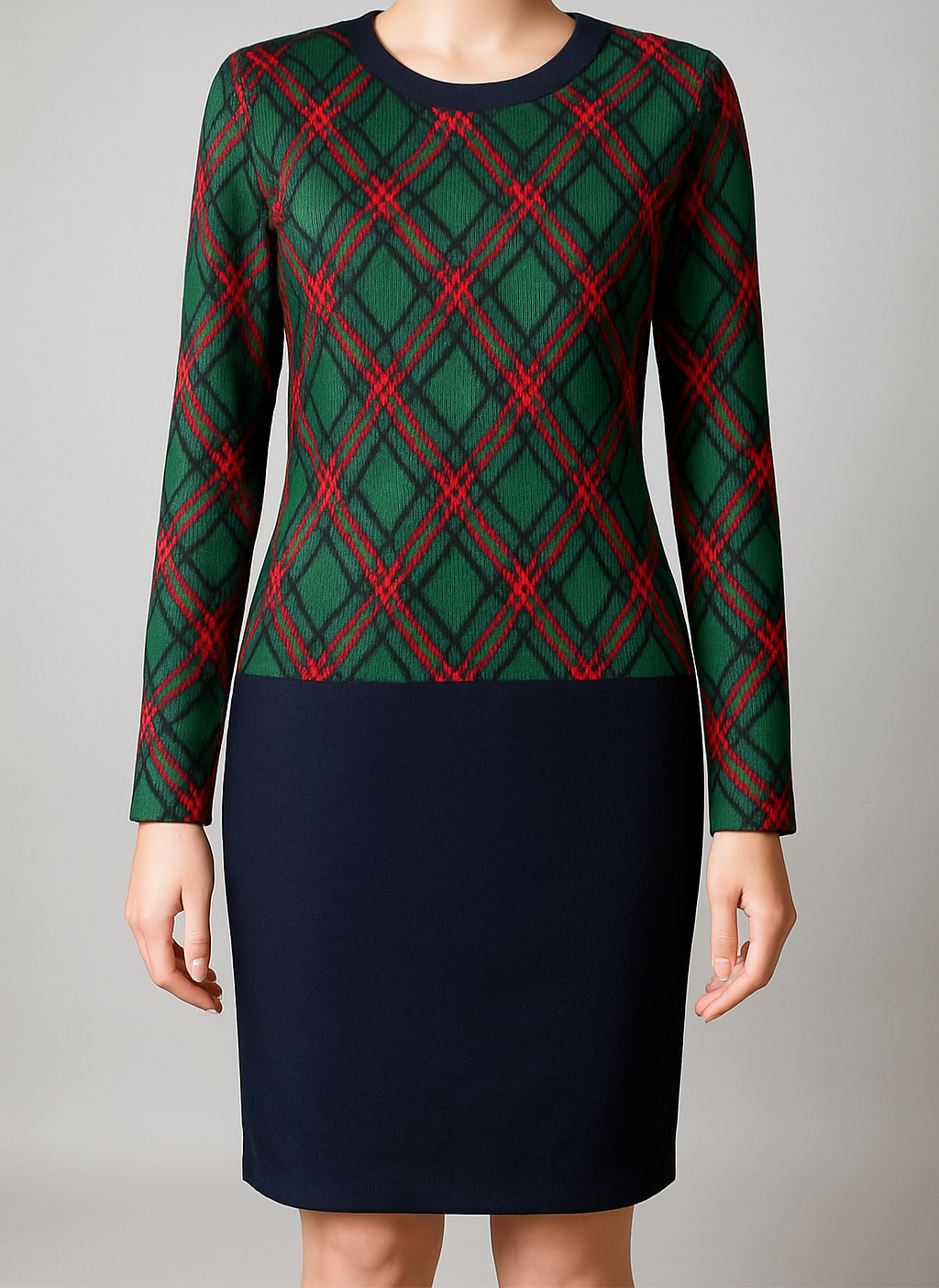 Festive Tartan Pattern Sweater