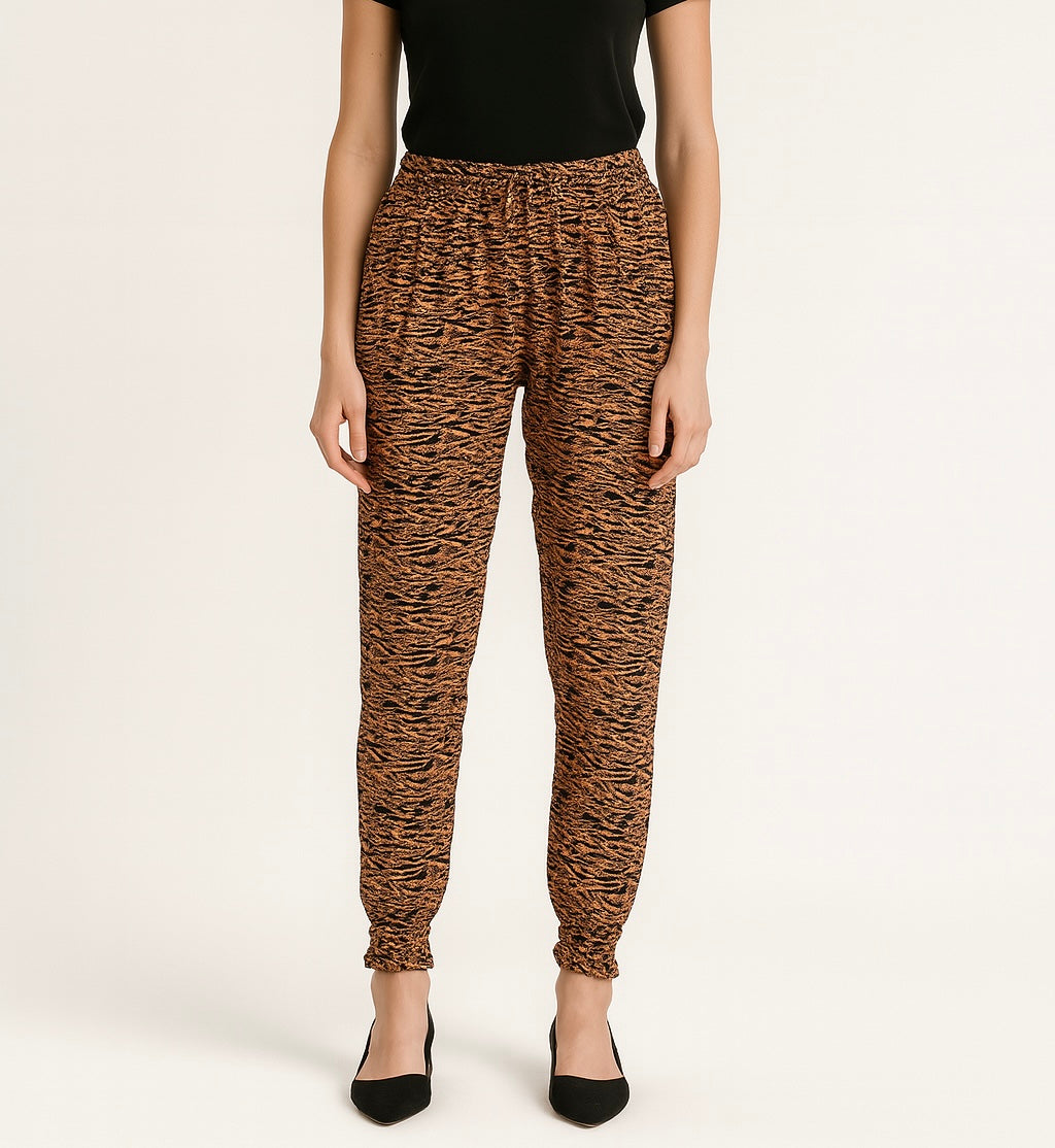 Tiger Print Relaxed Fit Jogger Pants