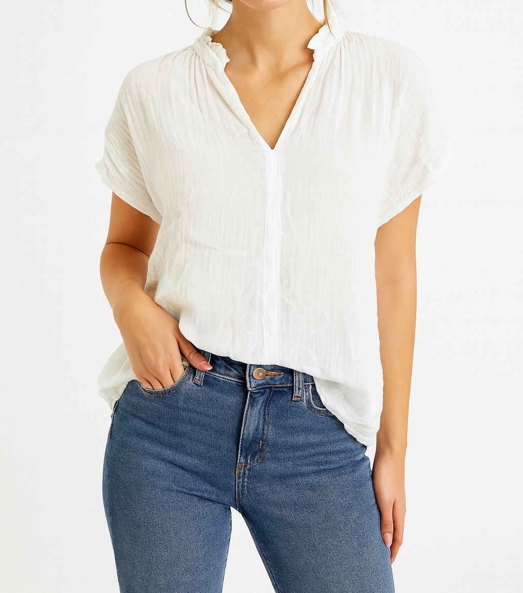 V-Neck Relaxed Fit Blouse