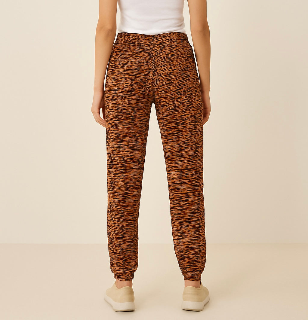Tiger Print Relaxed Fit Jogger Pants