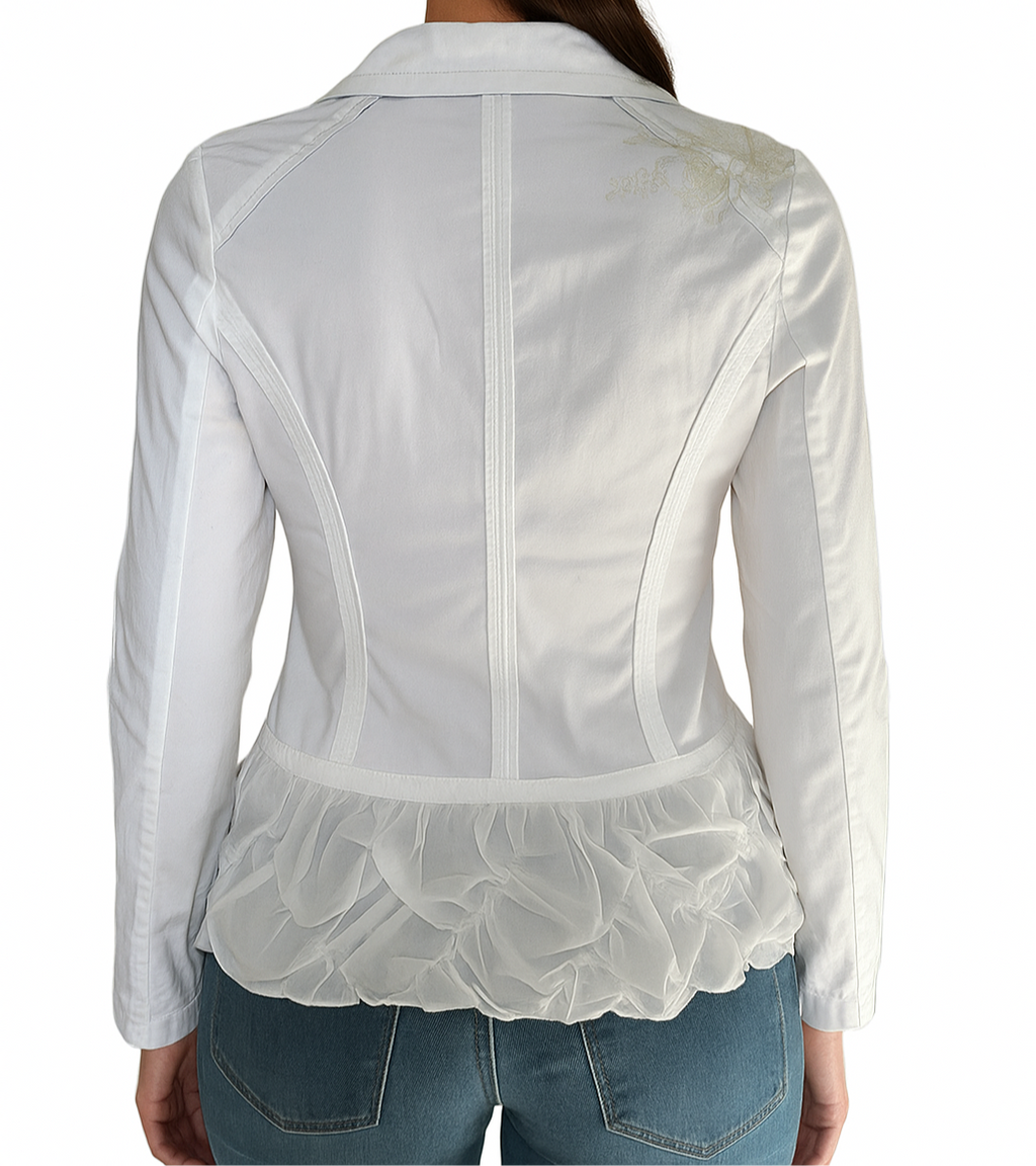 Ladies White Embroidered Blazer
