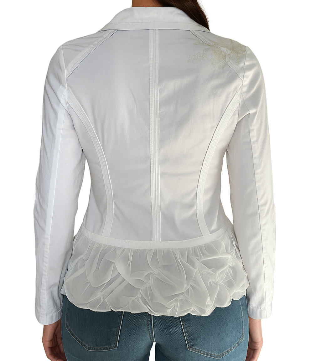 Ladies White Embroidered Blazer