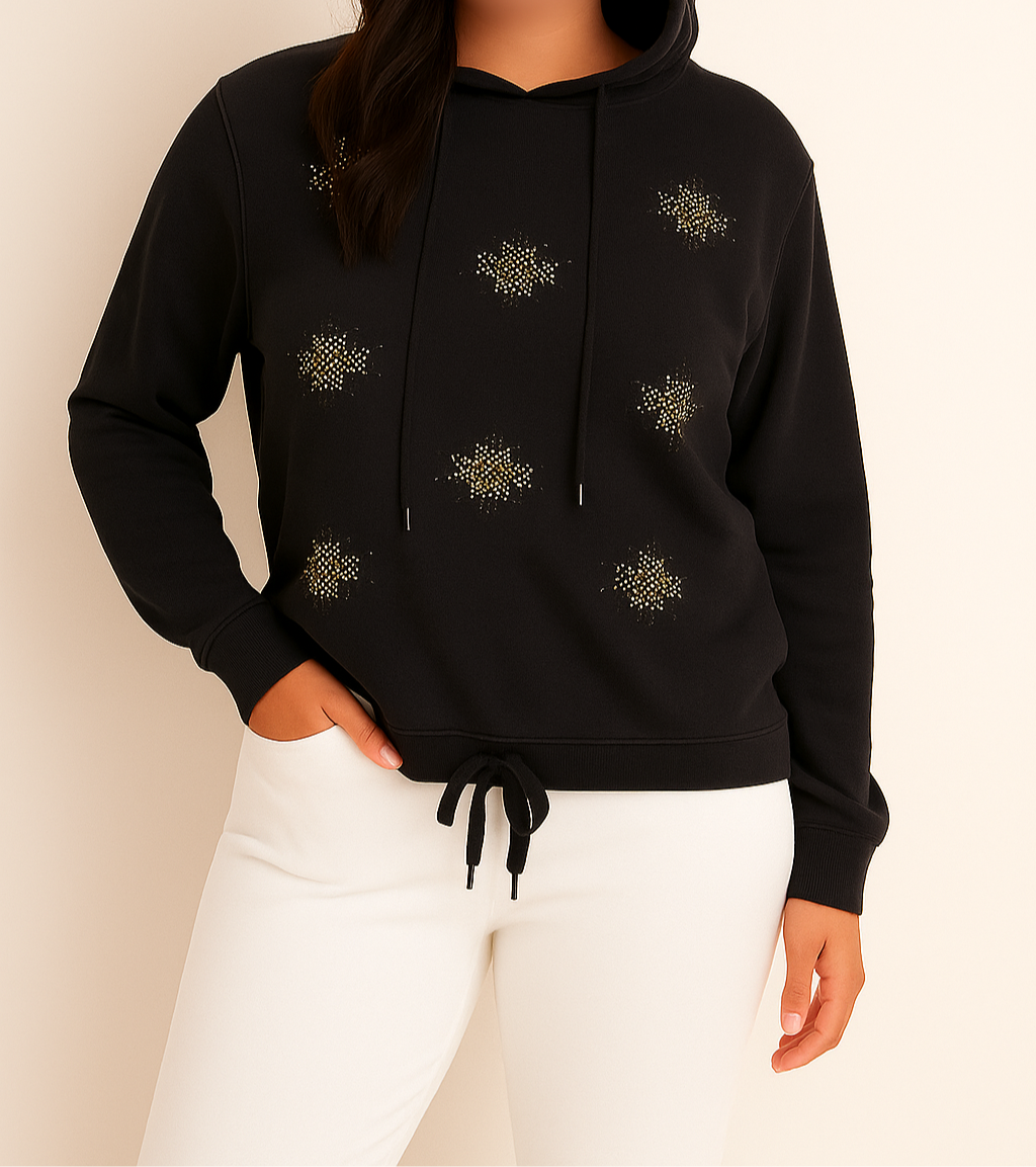 Black Rhinestone Hoodie