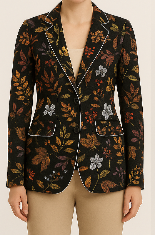 blazer floral multi black color