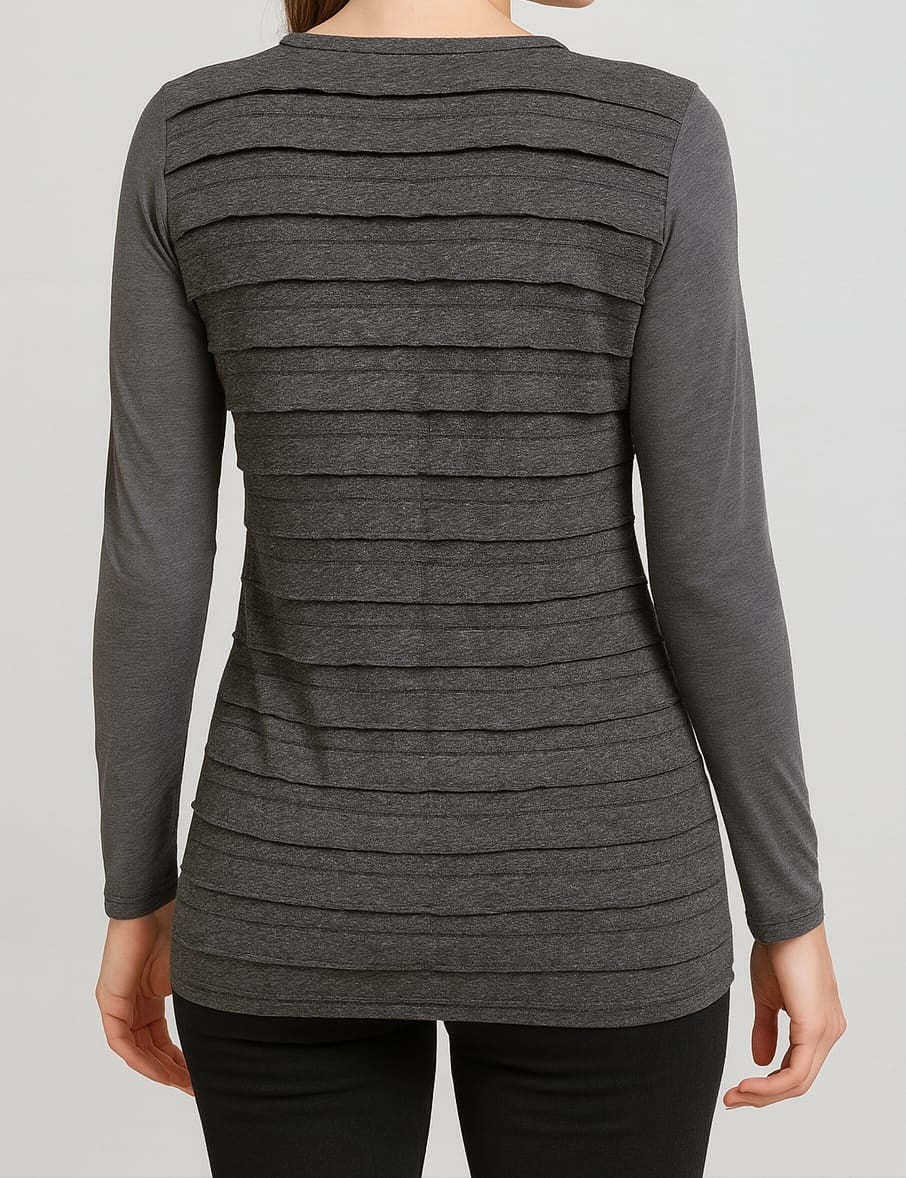 Shadow Bloom Pleated Top