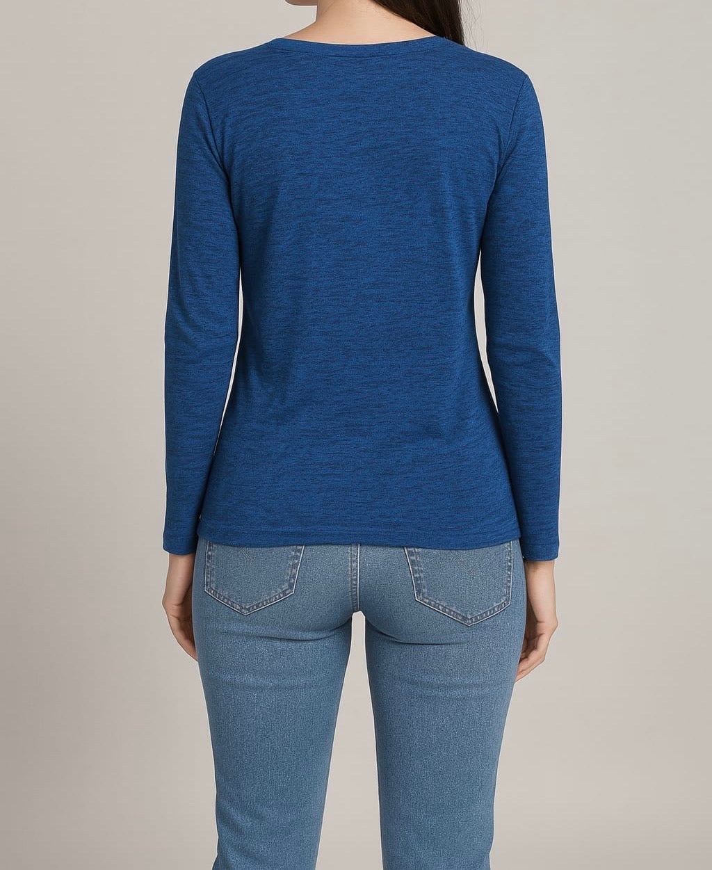 Classic Blue Long Sleeve Cotton Tee