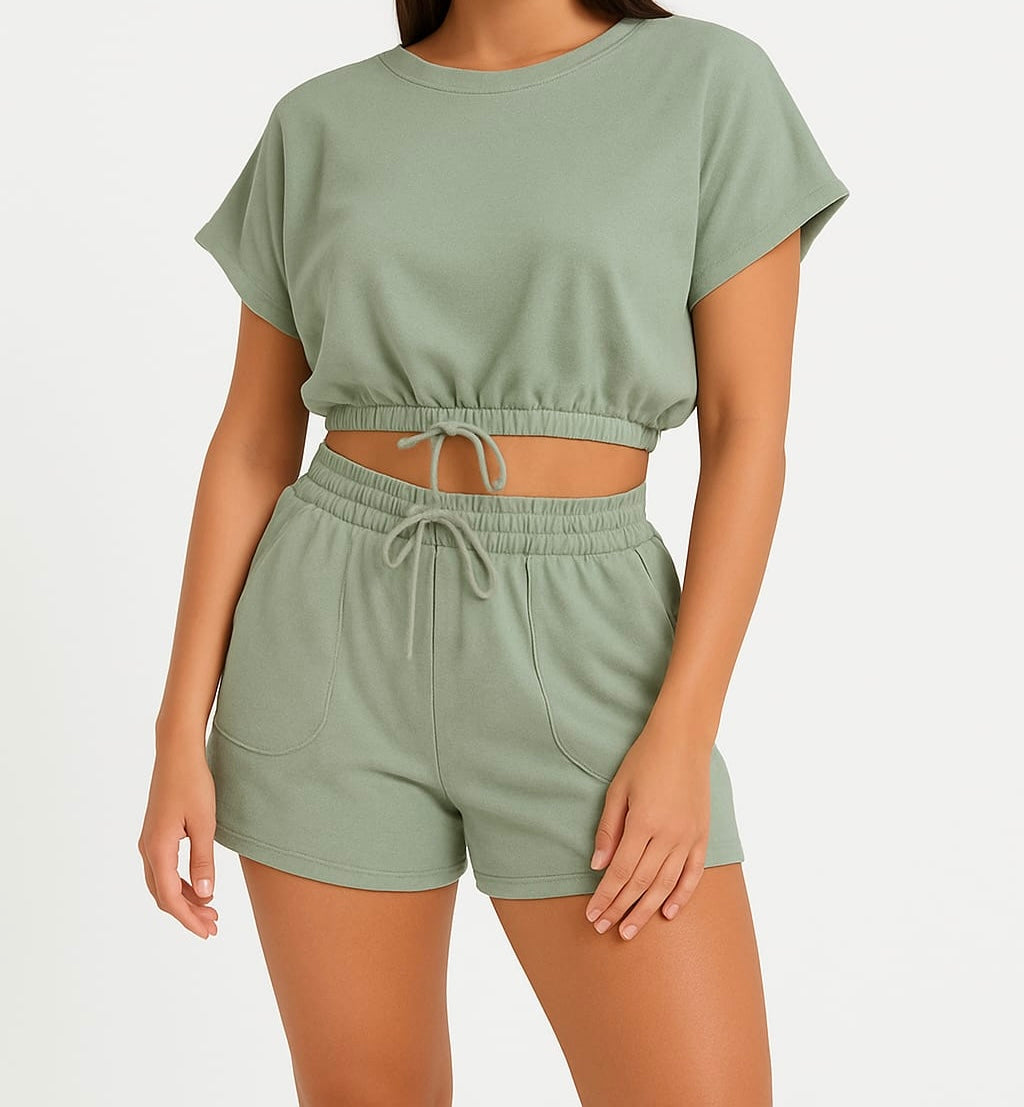 Drawstring Two-Piece Lounge Set