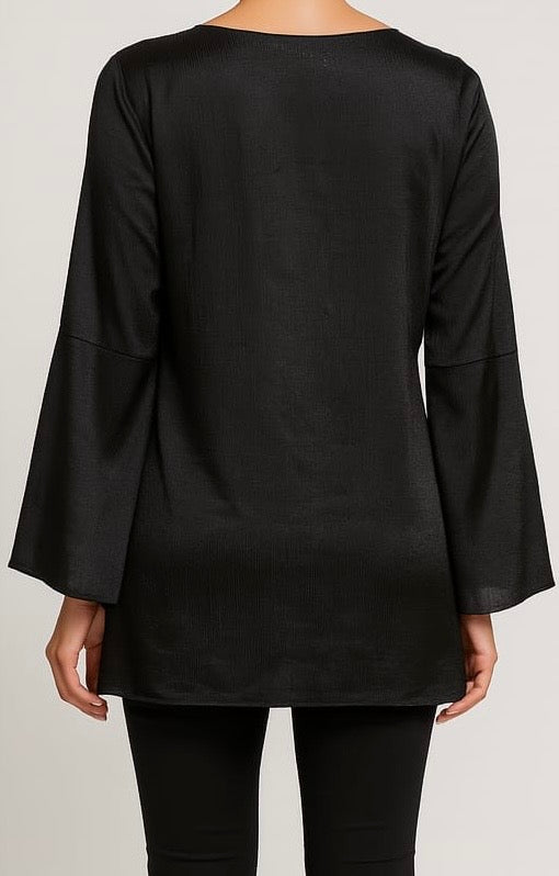 Black Embellished Tunic Top